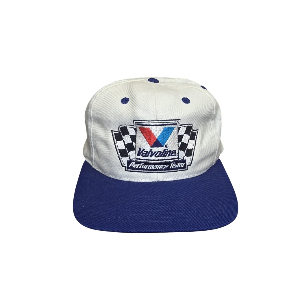 Vintage Valvoline CYRK Hat Cap Snap‎ Back Mens One Size White Blue Performance
